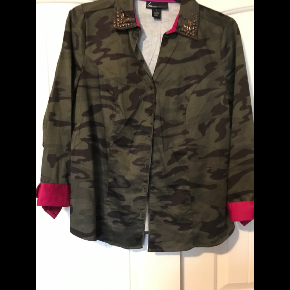 Lane Bryant camo blouse